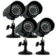 Defender SPARTAN5 Indoor/Outdoor Night Vision Security Camera (Black) - Bonus Pack of 4