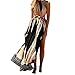 TrendsGal Women's Bohemian Sleeveless Cut Out Printed Maxi Beach Dress(Black L)