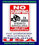 NO DUMPING VIDEO SURVEILLANCE SIGN ALUMINUM 9x12