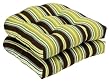 Pack of 2 Outdoor Patio Wicker Chair Seat Cushions - Tropical Green Stripe