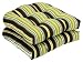 Pack of 2 Outdoor Patio Wicker Chair Seat Cushions - Tropical Green Stripe