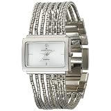 AK Anne Klein Women's 10-7209SVSV Diamond Accented Silver-Tone Bracelet Watch