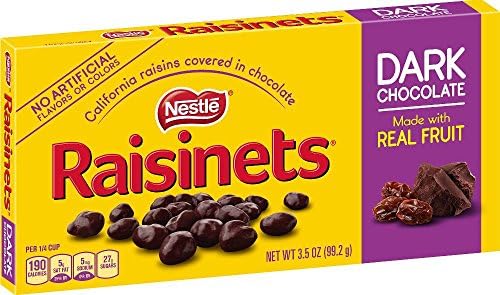 Nestle Raisinets Dark Chocolate, 3.5 Oz (Pack of 6)