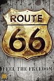 Empire 331366 Route 66 - Golden Sign - Cars Poster Plakat Druck Print - 61 x 91.5 cm