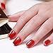 False Nails Bling Art French Fake Matte Gel Glitter Polished Squoval 24 Acrylic Medium Tips Glue (Red)