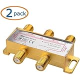 Cable Matters 2-Pack, Gold Plated 4-Way 2.4 Ghz Balanced Coaxial Splitter