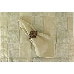 Neutral Tones Check Structured Placemats and Napkins