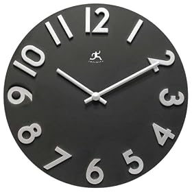 Infinity Instruments Harmonious Time - Contemporary Black Metal Wall Clock