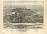 Lands End, Rockport, Mass., large historic panoramic map reprint 49x36