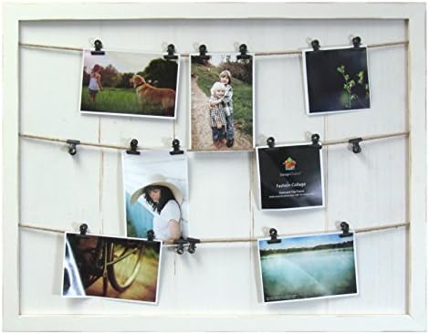 Marrone Soft White Wood Collage Clip Picture Frame
