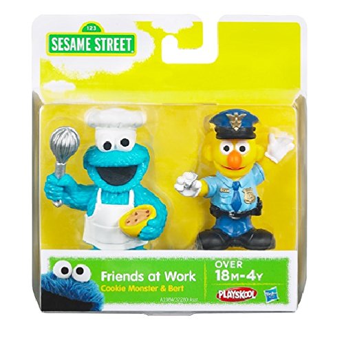 Playskool Sesame Street Friends at Work Cookie Monster & Bert Figures 2-pack