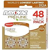 Rayovac Mercury Free Proline Advanced Size 312 Hearing Aid Batteries, Total of 48 Batteries
