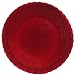 Bottom Painted Glass Fleur De Lis Design Red Charger Plate 12.5" D Set of Two
