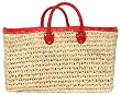 Moroccan Straw Summer Beach / Shopper / Tote Bag 21" X 12" X 10"