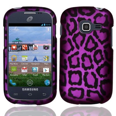 For Samsung Galaxy Centura S738C Hard Design Cover Case Purple Leopard Accessory