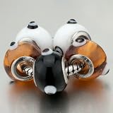 Handcrafted 5 White Yellow Classic Pandora Beads Bracelets