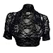 eVogues Plus Size Floral Lace Bolero Shrug Black