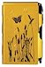 Wellspring Flip Notes Metal Note Case with Mini Pen and Notepad, Tangerine with Butterfly