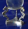 Crystal Ball Stand: Silverplate: Abstract Dragons