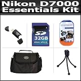 Essentials Kit For The Nikon D7000 Includes 32GB High Speed SD Memory Card + Deluxe Carrying Case + High Spped 2.0 USB SD Card Reader + LCD Screen Protectors + Mini Tripod + Lens Pen Cleaning Kit Essentials Kit For The Nikon D7000 Includes 32GB High Speed SD Memory Card + Deluxe Carrying Case + High Spped 2.0 USB SD Card Reader + LCD Screen Protectors + Mini Tripod + Lens Pen Cleaning Kit