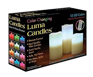 Luma Candles Real Wax Flameless Candles with Remote Control Timer, 3 Candle Set