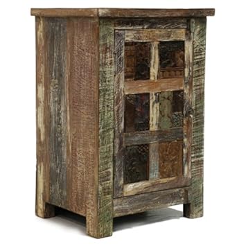 Verde Collection Reclaimed Print Block 1 Door Nightstand