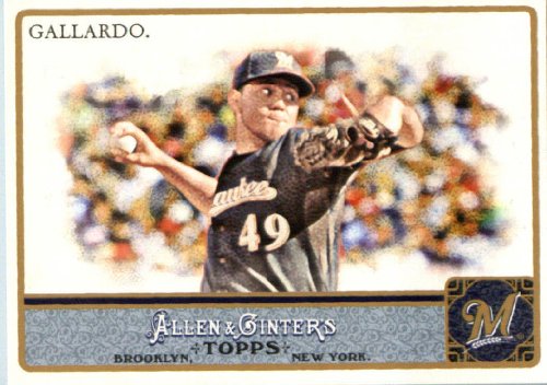 2011 Topps Allen & Ginter Baseball Card # 287 Yovani Gallardo - Milwaukee Brewers - In a Protective Display Case!