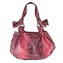 Angie & Lola Snakeskin Hobo - Fuschsia
