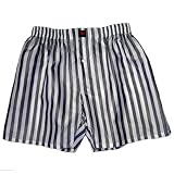 Grey and White 100% Madras Silk Boxers by Royal Silk - XXL