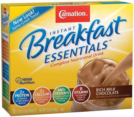 Nestle Carnation Instant Breakfast Rich Milk Chocolate 10 pk Nutritional Energy Drink 12.6 oz (Pack of 6)