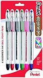 Pentel R.S.V.P. Ballpoint Pen, Medium Line, Assorted Ink, 6 Pack  (BK91BP6M)