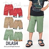 (ディラッシュ) DILASH盛夏'16/アロハ柄ロールアップ綿麻キャンバスハーフパンツ 120 カーキ