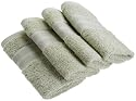 1888 Mills 100-Percent Organic Cotton Oversized Washcloth Set of 4, Leaf Green