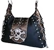 Biker Chick Crystal Skull Buckle with Chains Katydid Handbag