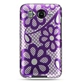 Hard Snap on Plastic PURPLE With LACE FLOWER Design Sleeve Faceplate Cover  ....