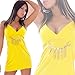 Sports : Gelb Minikleid Sosexy Style V-Ausschnitt