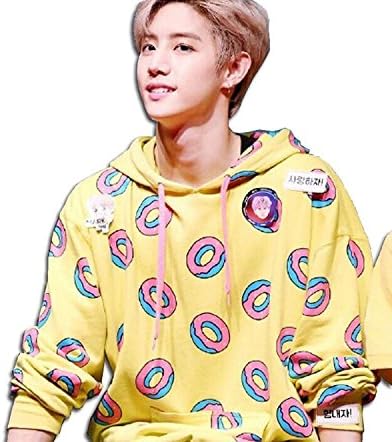 Kpop EXO BTS GOT7 The Yellow hoodie donut Sweater (L, Yellow)