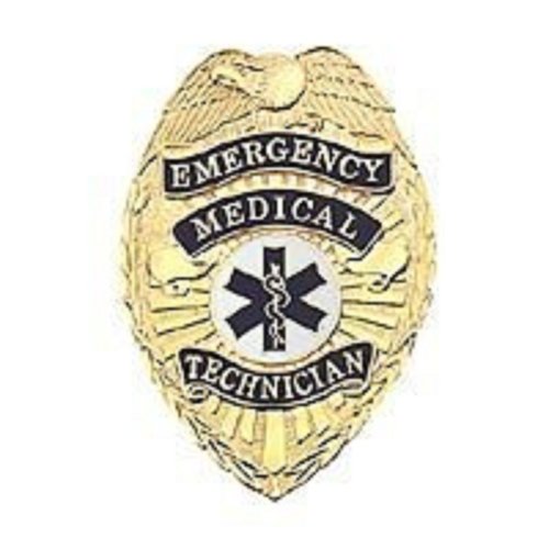 EMS EMT PARAMEDIC Gold Badge Shield with Full Color Star of Life Seal