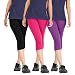 Rooliums Woman Super Fine Cotton Lycra Capri Combo Pack Of 3 (Black, Pink and Purple) - Free Size RS.499.00