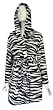 Black and White Zebra Print Hooded Plush Robe for women