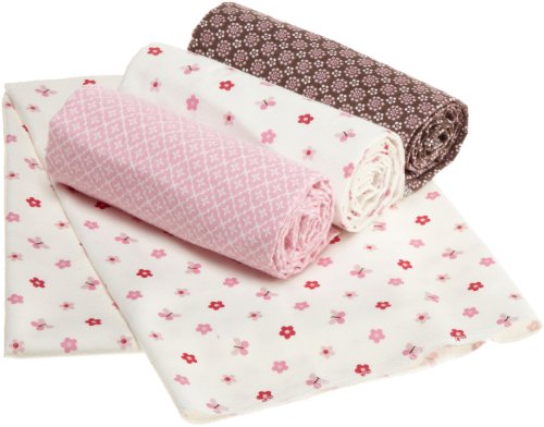 Carter's Butterfly Flowers 4 Piece Receiving Blanket - Pink Choc - 30 X 40