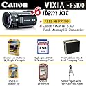 Brand New Canon VIXIA HF S100 Flash Memory High Definition Camcorder With "The Perfect Vixia Holiday Gift" Accessory Kit Includes 8GB Memory, 5 Hour Extended Battery & Charger + Pro Hard Case + Tripod & More