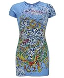 51ustHXOasL. SL160  Ed Hardy womens plus size Flaming Tiger shirt Turquoise