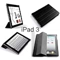 Invision� New iPad 3 Case - Front & Back Protection Smart Cover With Magnetic Auto Wake & Sleep Function - Full Grade Black Leather (PU) with Smooth Satin Inner Cloth - Premium Quality with Superior Design Features - Number One Brand for Compatible Cases & Covers