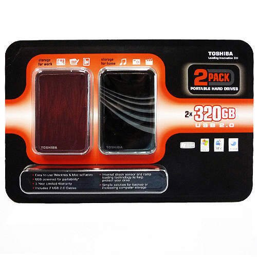 Toshiba 2 Pack 320 GB Portable Hard Drives