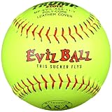 Trump&reg; MP-EVIL-ASA-11-Y Evil Sports 11 Inch Red Stitch Yellow Premium Leather ASA Softball (Sold in Dozens)