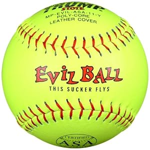 Trump MP-EVIL-ASA-Y Evil Sports Red Stitch Yellow Leather ASA Softball