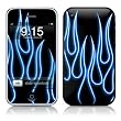 Blue Neon Flames Design Protector Skin Decal Sticker for Apple 3G iPhone / iPhone 3GS 3G S