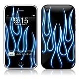 Blue Neon Flames Design Protector Skin Decal Sticker for Apple 3G iPhone / iPhone 3GS 3G S
