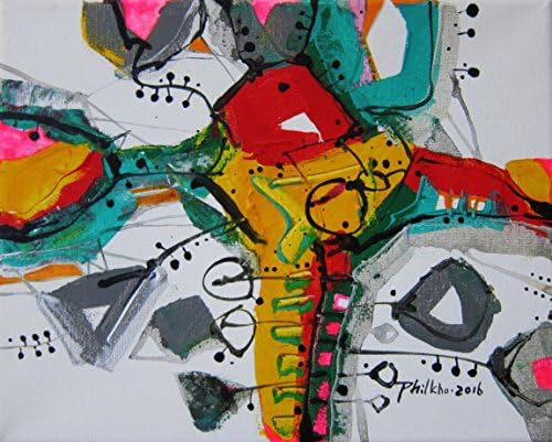 Original Signed Art Painting Unique Hand Painted Modern Contemporary Abstract Direct from Artist Acrylic on Stretched Canvas Pollen No.15 2016 by Phil Kho and YK Gallery